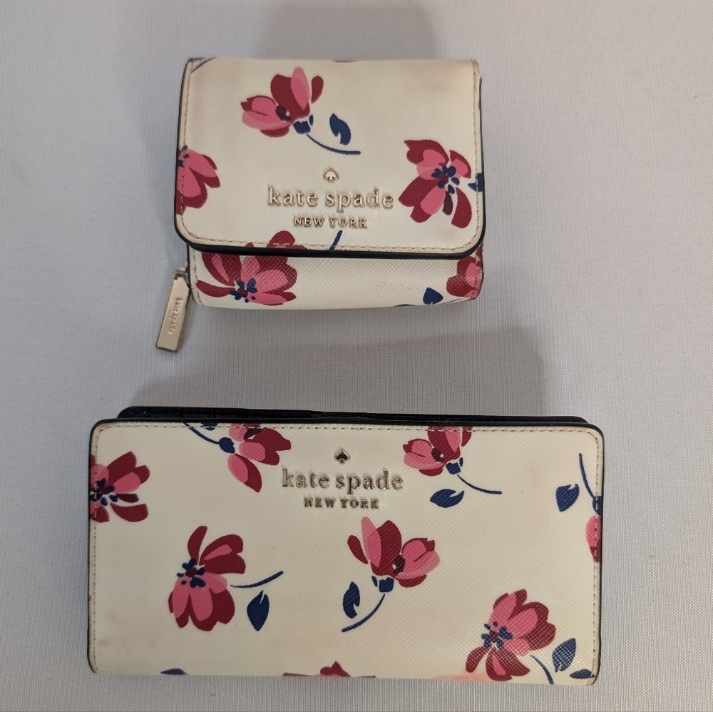 Kate Spade Staci Tea Garden Toss Bifold And Small Wallet Set As Is - Picture 15 of 15